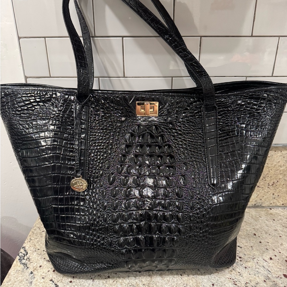 BRAHMIN ANNIKA IRONWOOD MELBOURNE Genuine Leather TOTE satchel shoulder bag
